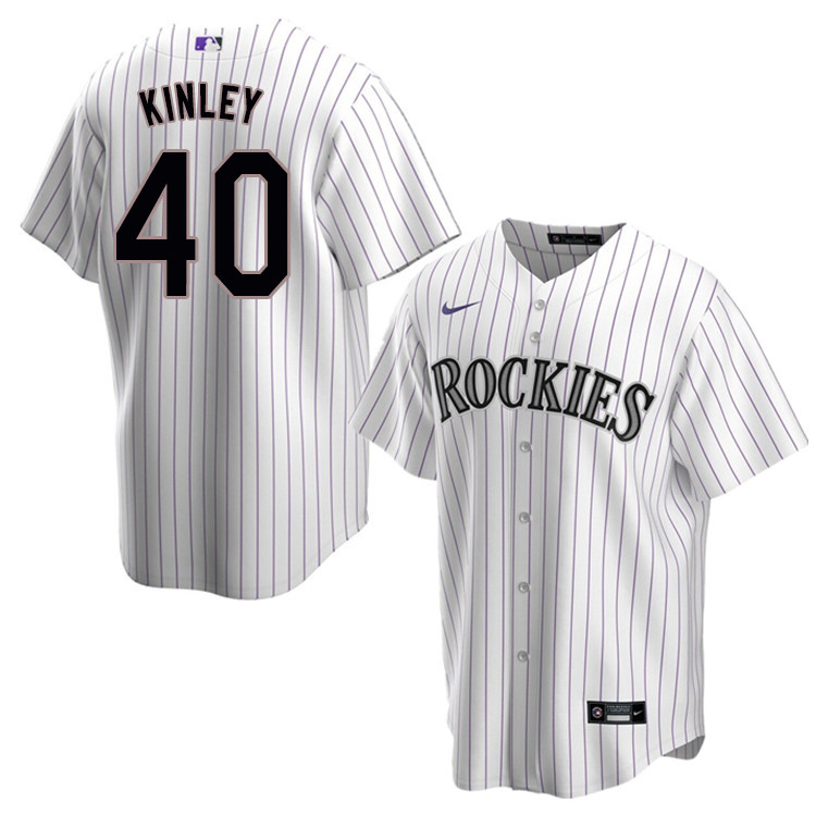 Nike Men #40 Tyler Kinley Colorado Rockies Baseball Jerseys Sale-White